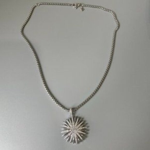 David Yurman Starburst Pendant with Pav Sterling Silver Necklace - Picture 4 of 7